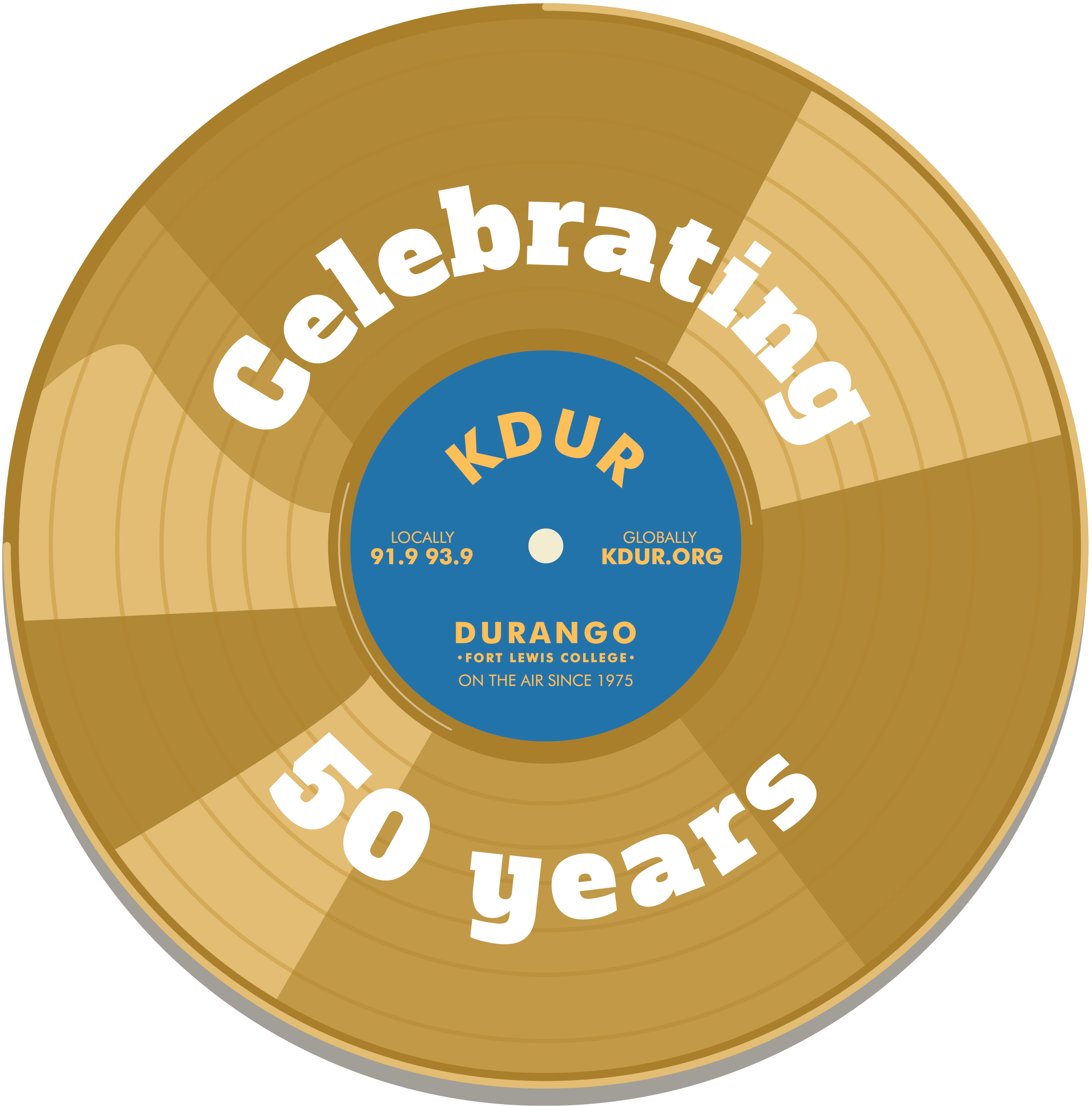 KDUR 50th Birthday record graphic by Tim Kapustka at Cabbage Creative